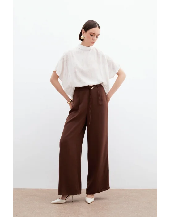 Batık Desenli Salaş Bluz - Taş