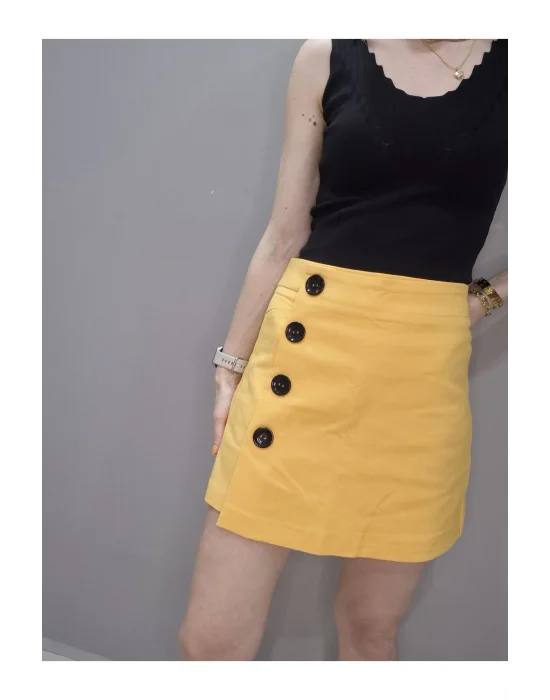 Düğme Detaylı Şort Etek