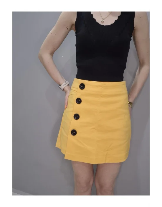 Düğme Detaylı Şort Etek