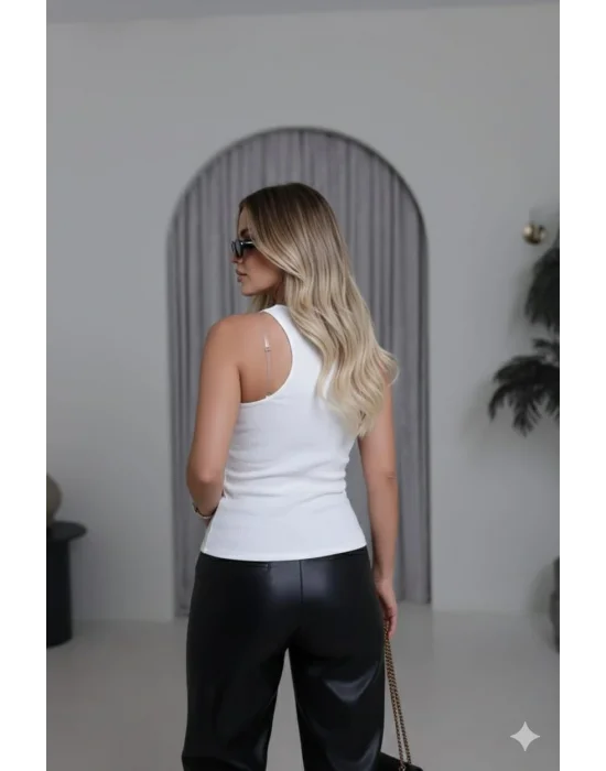 Misinalı Fitilli Atlet - Beyaz