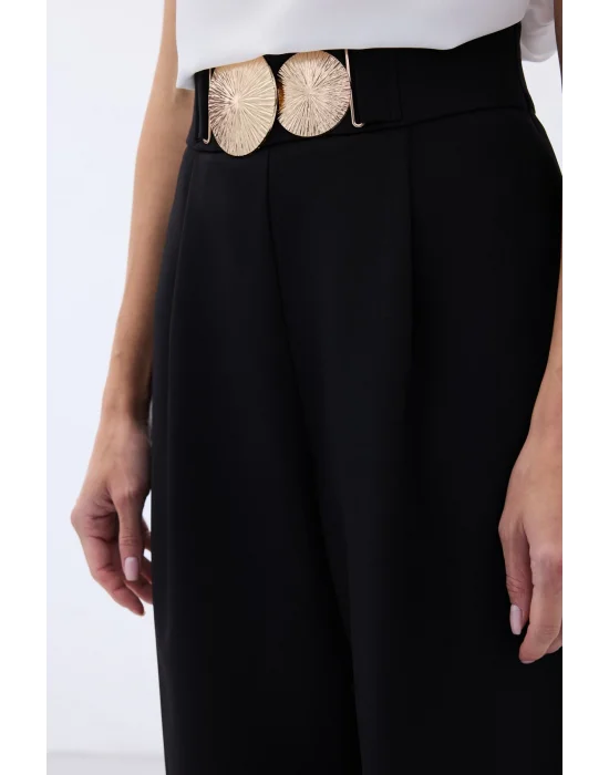 Aksesuarlı Pantolon - Siyah