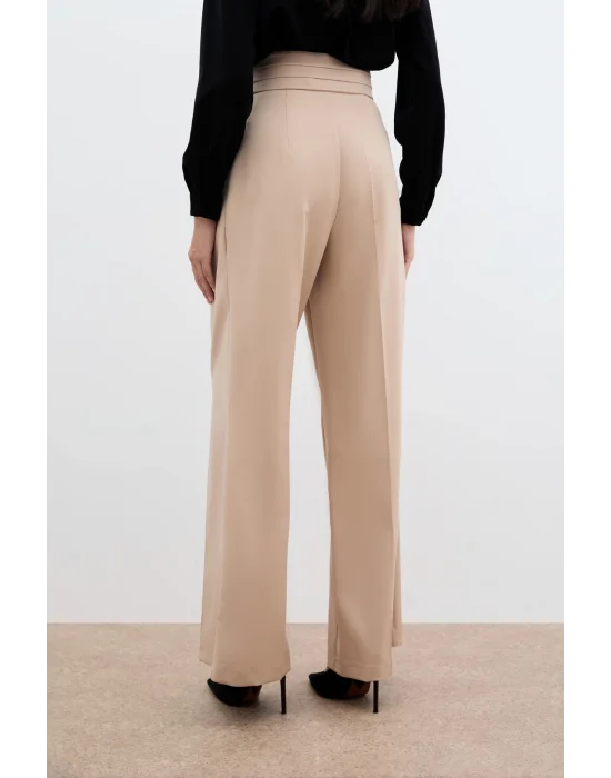 Bel Detaylı Pantolon - Bej