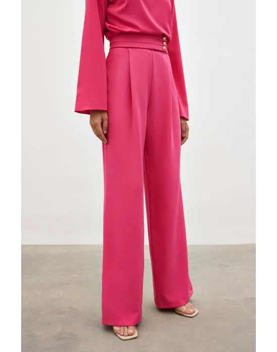 Bel Detaylı Pantolon - Pembe