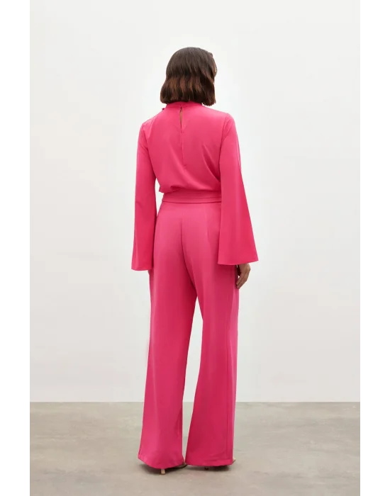Bel Detaylı Pantolon - Pembe