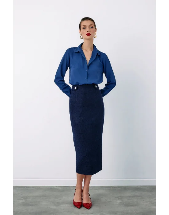 Düz Klasik Gömlek - Lacivert