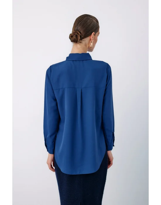 Düz Klasik Gömlek - Lacivert