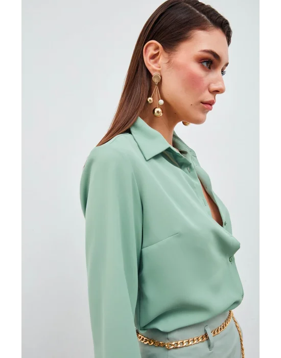 Düz Klasik Gömlek - Mint