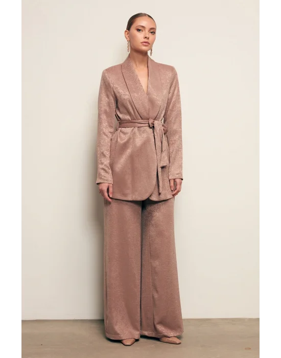 Geniş Paça Pantolon - Vizon