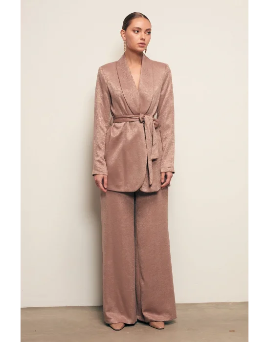 Geniş Paça Pantolon - Vizon