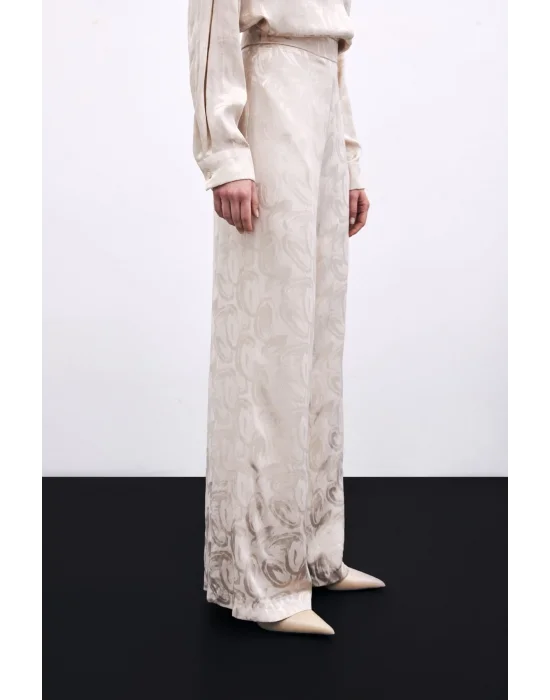 Jakarlı Salaş Pantolon - Bej