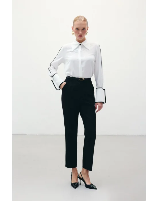 Kemerli Pantolon - Siyah