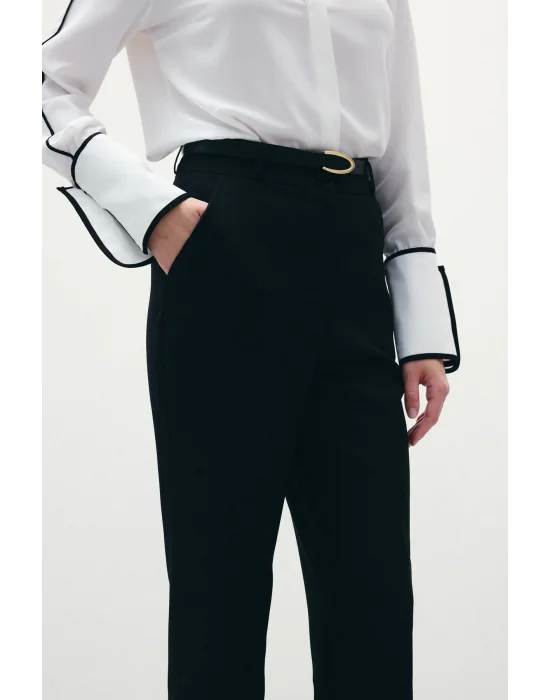 Kemerli Pantolon - Siyah