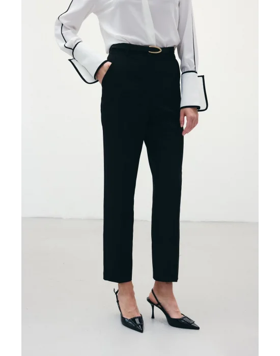 Kemerli Pantolon - Siyah