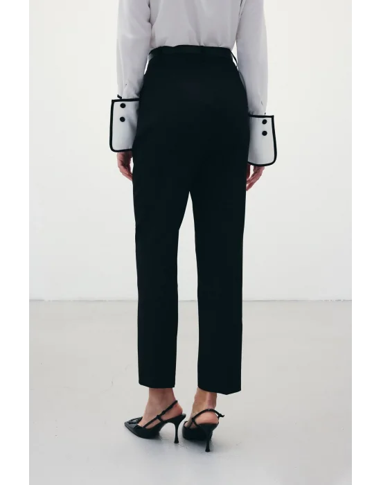Kemerli Pantolon - Siyah