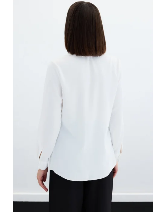 Klasik Düz Gömlek - Ekru