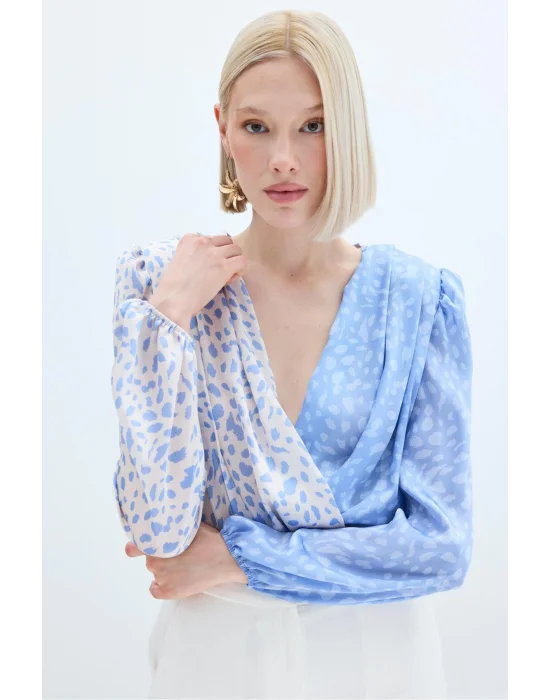 Kruvaze Desenli Bodysuit - BEBEMAVİ EKRU