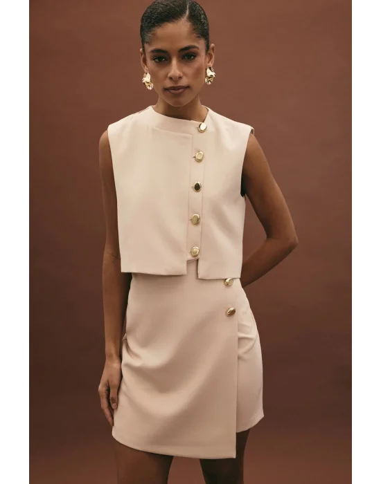 Lucy Mini Etek - Bej