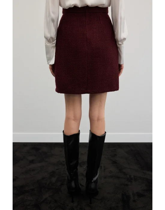 Mini Boy Tüvit Etek - Bordo
