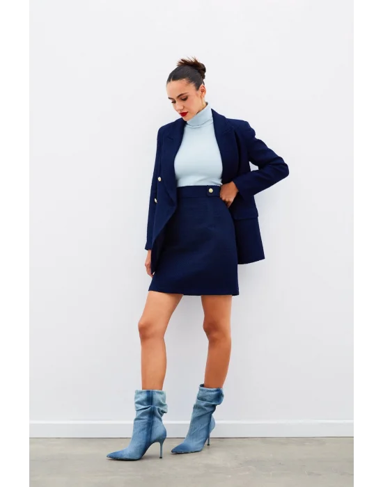 Mini Boy Tüvit Etek - LACİVERT