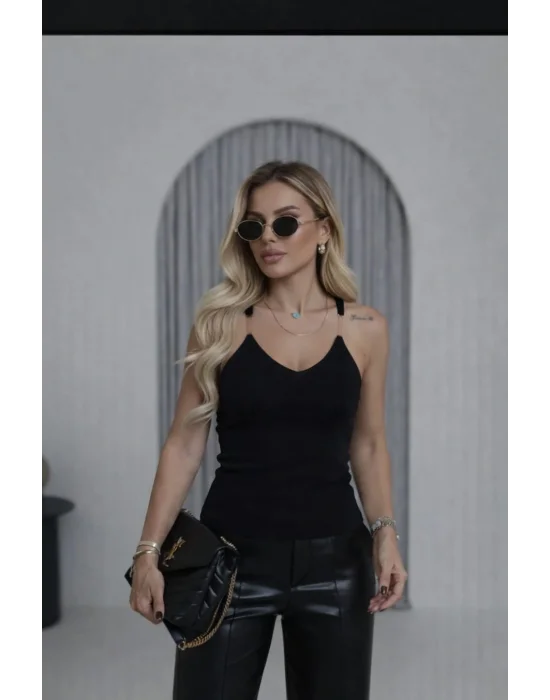 Misinalı Fitilli Atlet - Siyah