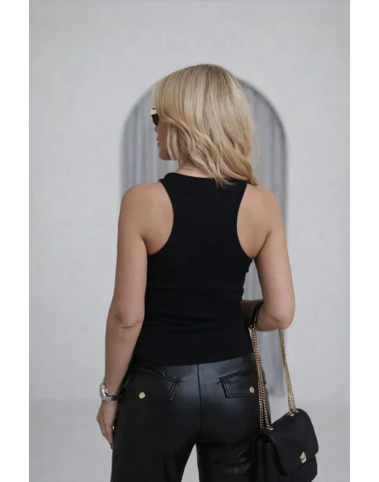 Misinalı Fitilli Atlet - Siyah