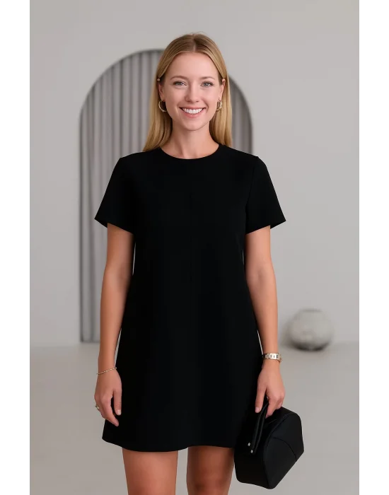 Önü Çizgi Detaylı Elbise