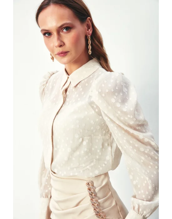 Puantiye Dokulu Gömlek - TAŞ