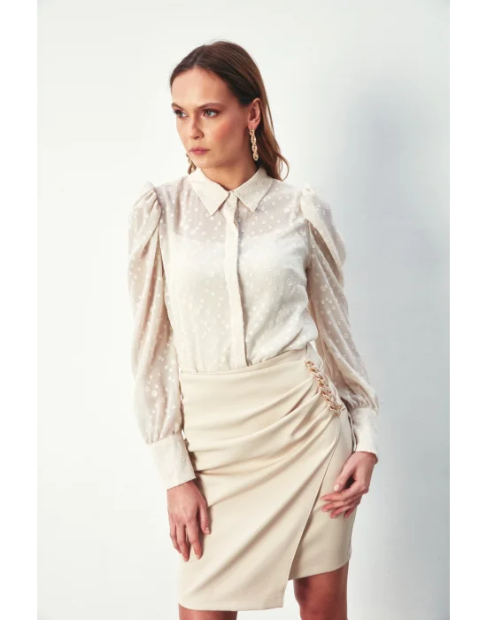 Puantiye Dokulu Gömlek - TAŞ