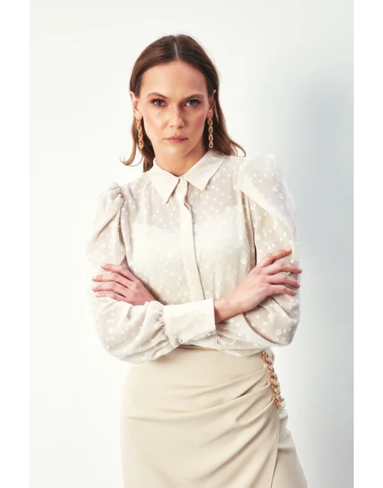 Puantiye Dokulu Gömlek - TAŞ