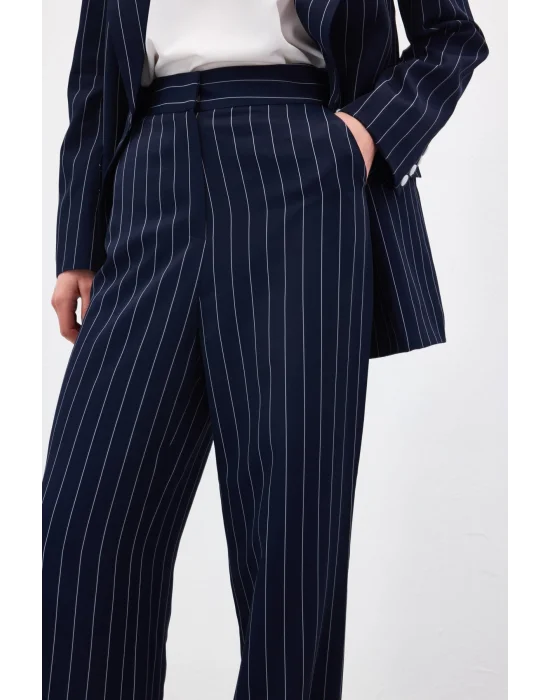 Rina Çizgili Pantolon - Lacivert