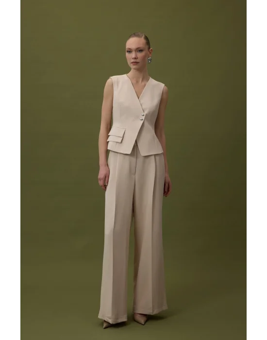Sofia Palazzo Pantolon - Bej