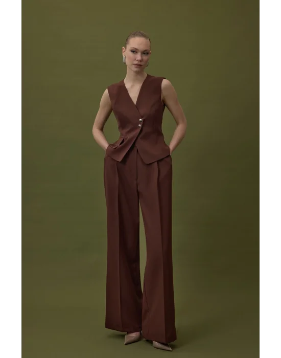 Sofia Palazzo Pantolon - Kahve