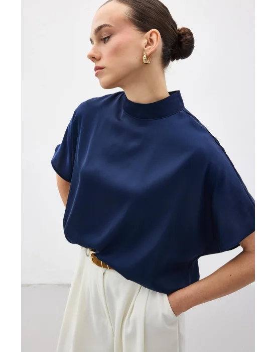 Yarasa Kol Salaş Bluz - Lacivert