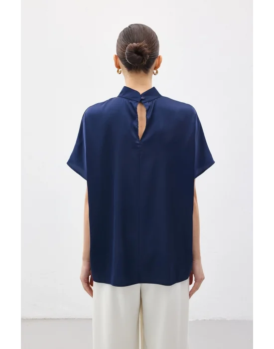 Yarasa Kol Salaş Bluz - Lacivert