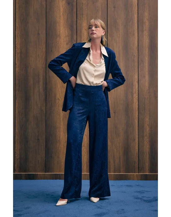 Yılan Desenli Pantolon - Lacivert