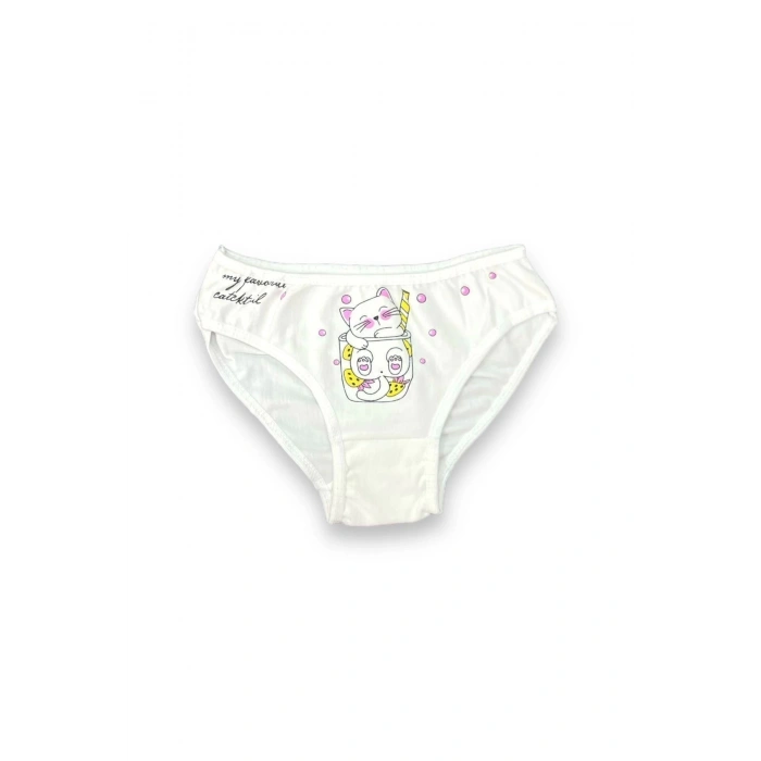 Karışık Renkli Kız Çocuk Külot 6lı Sevimli Kediler