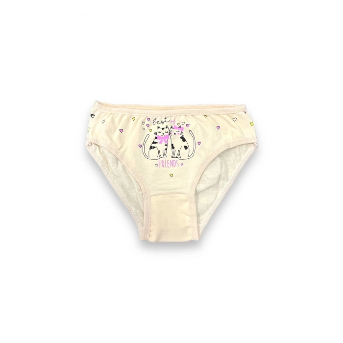 Karışık Renkli Kız Çocuk Külot 6lı Sevimli Kediler