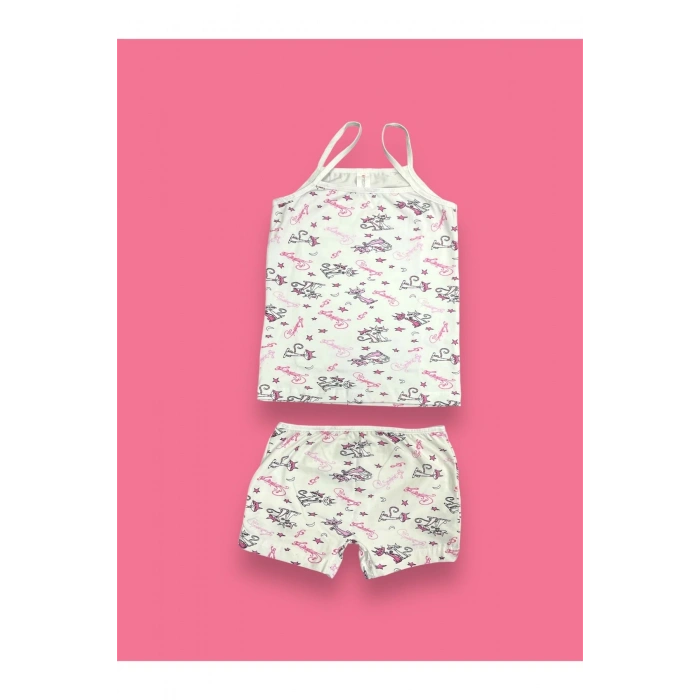 Kız Çocuk Atlet Boxer Takımı Pamuklu 4Lü Paket