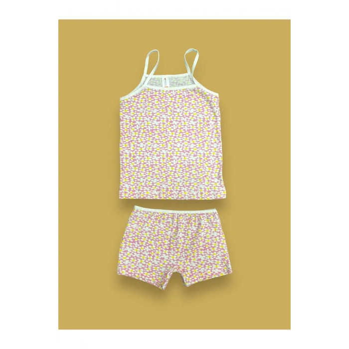 Kız Çocuk Atlet Boxer Takımı Pamuklu 3lü Paket