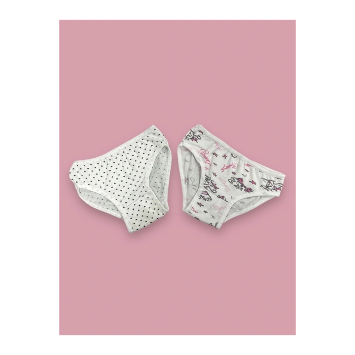 Karışık Renkli Desenli Kız Çocuk Külot 6lı