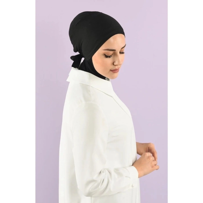 Önü Dikişli Arkadan Bağlamalı Penye Tesettür Bone