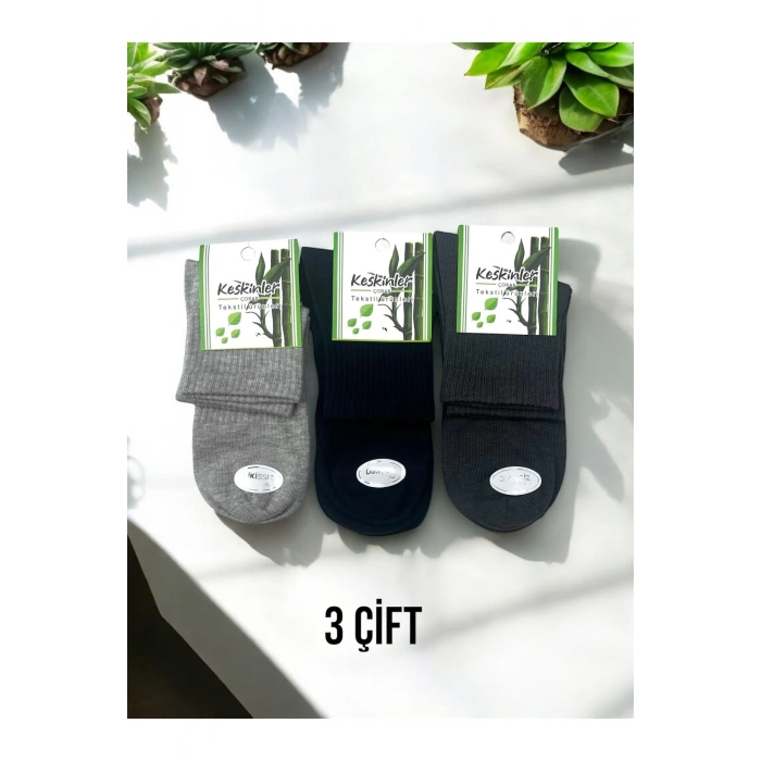 Pamuklu Dikişsiz Tenis Erkek Soket Çorap Karışık Renk 3lü