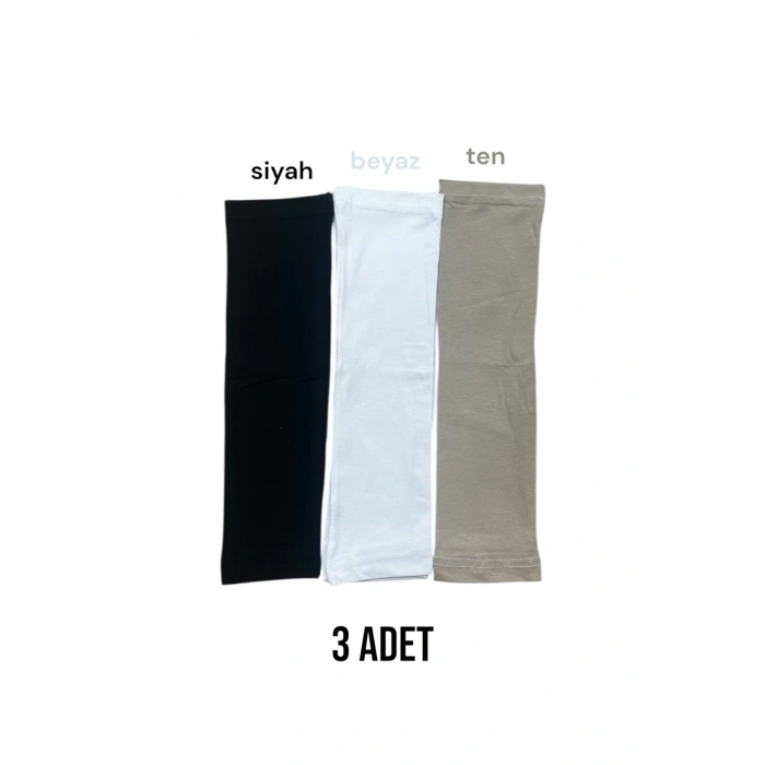 Kaliteli Penye Namaz Kolluğu 3 Çift - Siyah - Beyaz - Ten