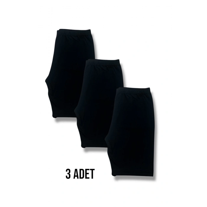Kız Çocuk Paçalı Külot/Boxer Şort Siyah 3lü
