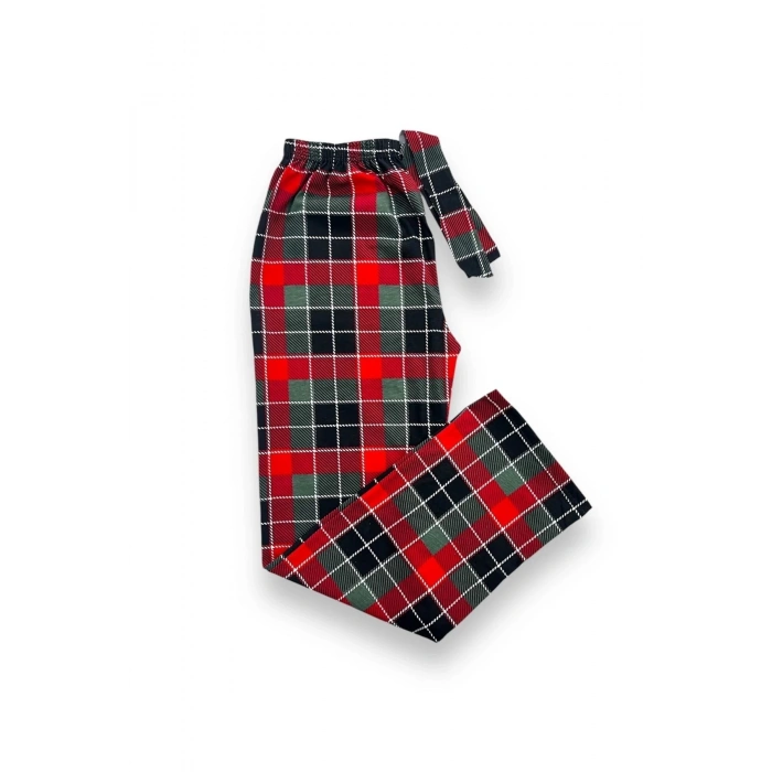 Ekose Desenli Beli Lastikli Unisex Pijama Altı