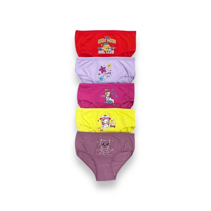 Renkli Baskılı Kız Çocuk Külot 5li