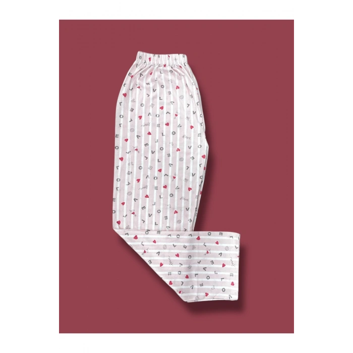 Desenli Beli Lastikli Kadın Pijama Altı