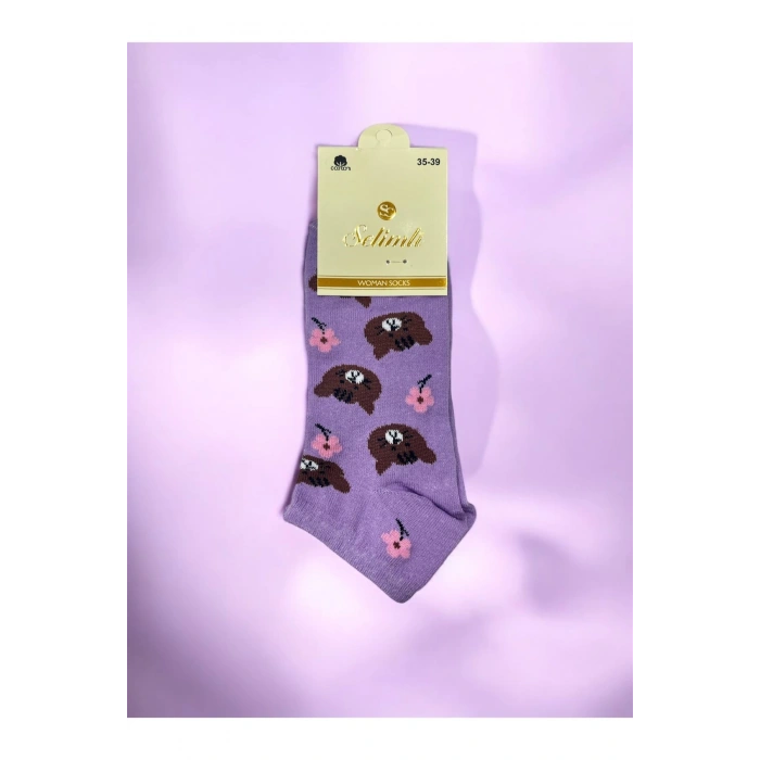 Pamuklu Kabartmalı Patik/Bilek/Kısa Kadın Çorap 3lü