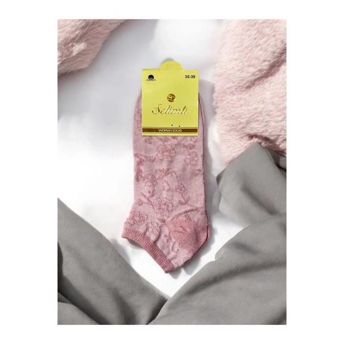 Pamuklu Kabartmalı Patik/Bilek/Kısa Kadın Çorap 3lü