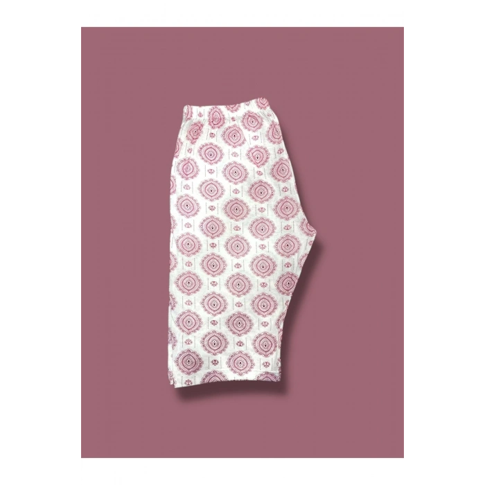 Desenli Penye Diz Altı Büyük Beden Anne Kadın Kapri